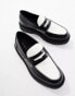 Pull&bear contrast loafer in black and white