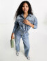 Miss Selfridge Petite denim boiler suit in blue wash