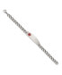 Stainless Steel Red Enamel Medical ID 8.5" Curb Chain Bracelet