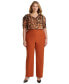 ფოტო #4 პროდუქტის Plus Size High Rise Straight Leg Pants