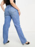 Фото #7 товара ASOS DESIGN Curve slim straight jeans in mid wash blue