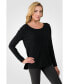Фото #3 товара Women's J CASHMERE 100% Cashmere Dolman Sleeve Pullover High Low Sweater