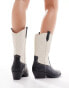 ONLY heeled western boot in black and white contrast 40 - фото #4