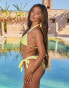 Фото #3 товара Moda Minx X Sophie Piper Amour tie side brazillian bikini bottom in lemon