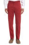 Фото #1 товара INCOTEX 153008 Men's Flat Front Solid Cotton Blend Trousers Dark Red Sz. 34