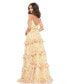 ფოტო #2 პროდუქტის Women's Tiered Floral Chiffon Gown