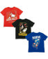 Фото #1 товара Toddler Boys Sonic The Hedgehog 3 Pack T-Shirts Sonic/Knuckles/Shadow