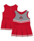 ფოტო #1 პროდუქტის Girls Infant Scarlet Ohio State Buckeyes Time For Recess Cheer Dress