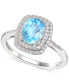 ფოტო #1 პროდუქტის Blue Topaz (1-3/8 ct. t.w.) & Diamond (1/4 ct. t.w.) Ring in 14k White Gold