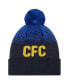 Фото #2 товара Men's Navy Chelsea Marl Cuffed Knit Hat with Pom