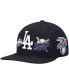 Фото #4 товара Men's Black Los Angeles Dodgers All-Star Multi Hit Wool Snapback Hat