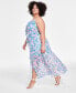 Фото #3 товара Trendy Plus Size Floral-Print Ruffled Maxi Dress, Created for Macy's