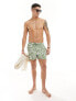 Фото #5 товара ASOS DESIGN swim shorts in short length in green abstract swirl print