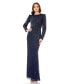 Фото #1 товара Women's Embellished Puff Sleeve Side Knot Gown