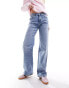 Noisy May Yolanda wide fit jeans in blue acid wash