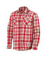 ფოტო #3 პროდუქტის Men's Darius Rucker Collection by Scarlet, Natural Ohio State Buckeyes Plaid Flannel Long Sleeve Button-Up Shirt