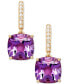 Фото #1 товара Amethyst (3-9/10 ct. t.w.) and Diamond Accent Drop Earrings in 14k Yellow Gold