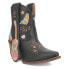 Фото #2 товара Dingo Melody Leather Graphic Embroidery Snip Toe Cowboy Booties Womens Black Cas