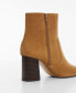 ფოტო #3 პროდუქტის Women's Block Heeled Leather Ankle Boots
