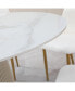 Фото #7 товара 53 Inch Round Sintered Stone Carrara White Dining Table