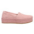 TOMS Suede Valencia Platform Espadrille Slip On Womens Pink Flats Casual 100202