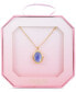 Фото #3 товара GUESS gold-Tone Removable Stone Oval Locket Pendant Necklace, 18" + 3" extender