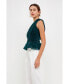 Women's One Shoulder Shirred Tulle Top
