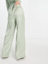 Фото #3 товара Extro & Vert Bridesmaid pleated satin wide leg trousers with heart jewel button co-ord