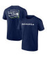 Фото #1 товара Men's College Navy Seattle Seahawks Big and Tall Two-Sided T-shirt