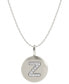 14k White Gold Necklace, Diamond Accent Letter Z Disk Pendant
