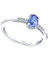 ფოტო #1 პროდუქტის Tanzanite (1/2 ct. t.w.) & Diamond (1/20 ct. t.w.) Ring in 14k White Gold