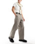 Фото #2 товара Weekday Astro loose fit wide leg trousers in dark beige