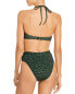 Aqua 286276 Womens Leopard Ruched Swim Top Green, Size X-Small