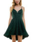 Фото #1 товара Juniors' Plunge-Neck High-Low Hem Skater Dress