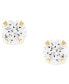 ფოტო #5 პროდუქტის 2-Pc. Set Cubic Zirconia Stud & Textured Hoop Earrings in 10k Gold