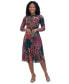 ფოტო #4 პროდუქტის Petite Printed Ruched-Waist Midi Dress