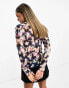 Фото #8 товара & Other Stories plisse mesh long sleeve top in blurred floral print