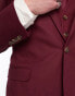 ASOS DESIGN super skinny linen mix suit jacket in burgundy