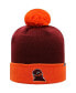 ფოტო #3 პროდუქტის Men's Maroon and Orange Virginia Tech Hokies Core 2-Tone Cuffed Knit Hat with Pom