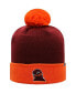 Men's Maroon and Orange Virginia Tech Hokies Core 2-Tone Cuffed Knit Hat with Pom