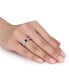 ფოტო #2 პროდუქტის Lab-Grown Sapphire (1/4 ct. t.w.) and Diamond Accent Heart Ring in Sterling Silver