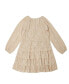 Big Girls Long Sleeve Jacquard Tiered Dress