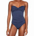 LETARTE Blue Women's Sz. Small One-Piece Gathered Swimwear 149879 - фото #1