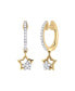 ფოტო #4 პროდუქტის Star kissed Duo Design Sterling Silver Diamond Hoop Women Earring