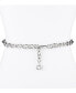 Фото #1 товара Women's Silver-Tone Chain Belt with Hanging Logo Charm