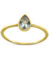 ფოტო #1 პროდუქტის Cubic Zirconia Pear Bezel Ring in 18k Gold-Plated Sterling Silver, Created for Macy's