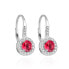 Stylish silver earrings with zircons AGUC3497 silver, clear, red - фото #1