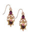 Rose Gold-Tone Purple Crystal Flower Drop Earrings