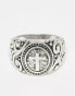 Фото #4 товара ASOS DESIGN vintage inspired signet ring with cross and emboss