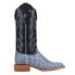 R. Watson Boots Full Quill Ostrich Embroidered Square Toe Cowboy Womens Blue R